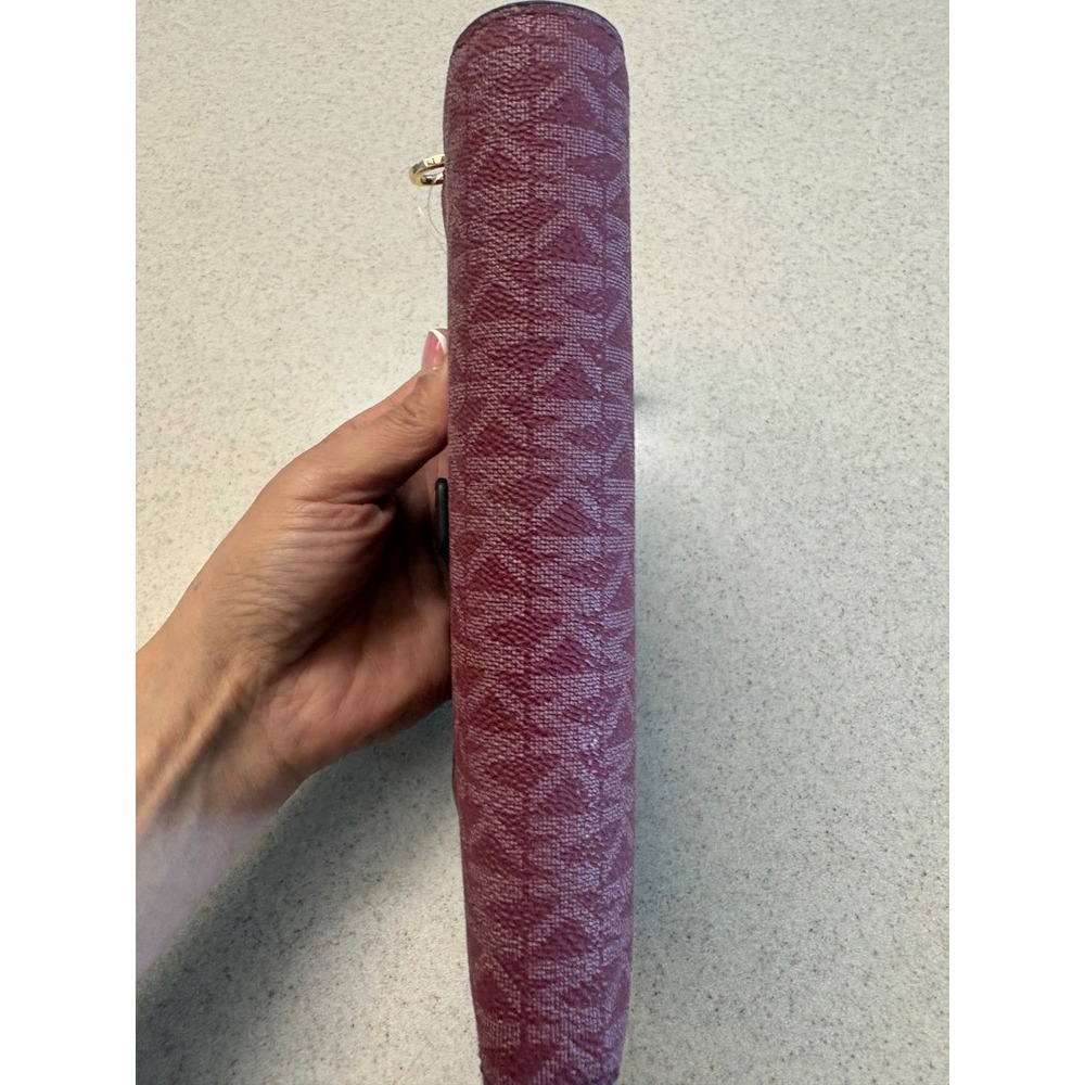 Michael Kors Jet Set Double Zip Wristlet Wallet Mulberry MK Logo NWT - Picture 4 of 11